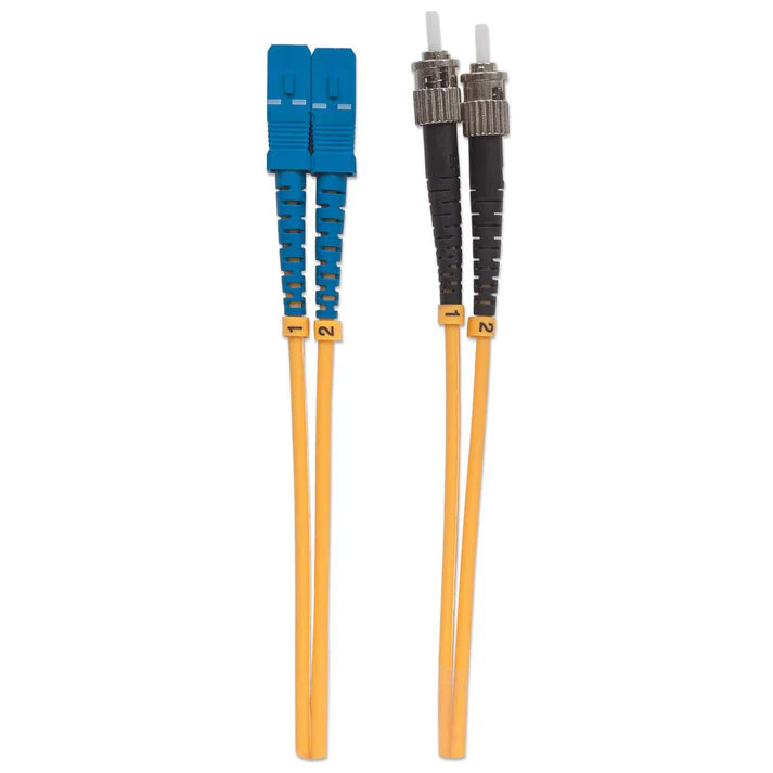 1 m ST to SC UPC Fiber Optic Patch Cable, 3.0 mm, Duplex, LSZH, OS2 Singlemode, Yellow
9/125 µm, 3 ft.