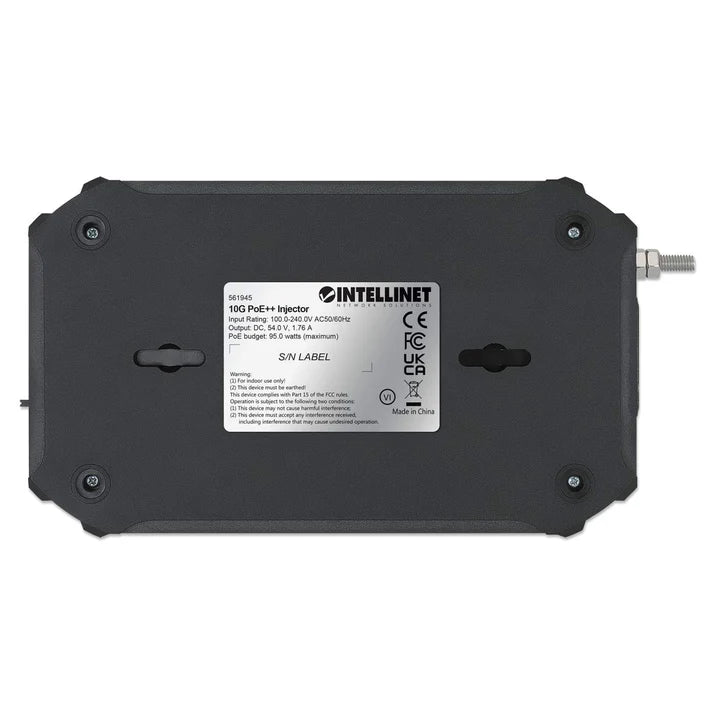 10G PoE++ Injector
One 95 W Port, IEEE 802.3bt (4PPoE) Compliant, Plastic Housing, Wall-mount Option