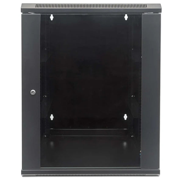19" Double Section Wallmount Cabinet, 15U, 550 mm (21.7 in.) Depth, Black
Assembled, Steel Panels, Maximum Static Load 30 kg, Reversible Front Door