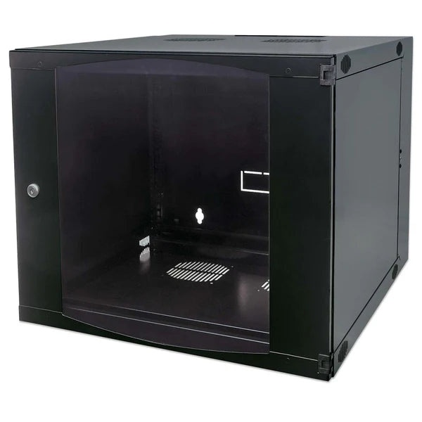 19" Double Section Wallmount Cabinet, 6U, 600 mm (23.6 in.) Depth, Black
Flat Pack, Steel Panels, Maximum Static Load 30 kg, Reversible Front Door