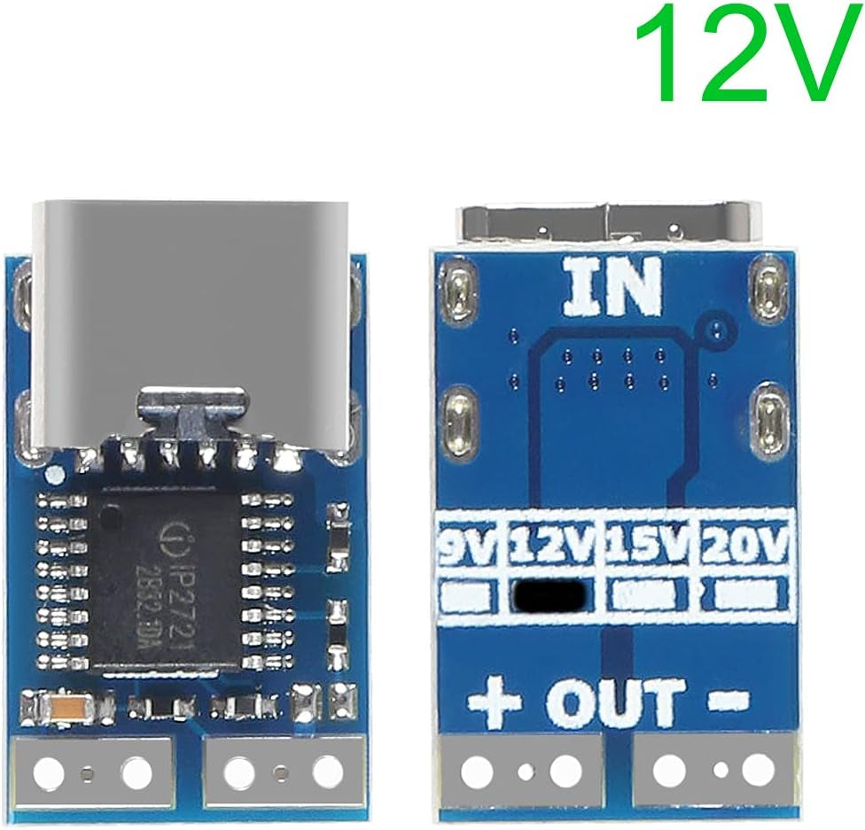 5 PCS PDC004-PD PD Decoy Module, USB-C PD 12V DC Fixed Voltage Power Trigger Module 5A Type-C Female Input for Notebook