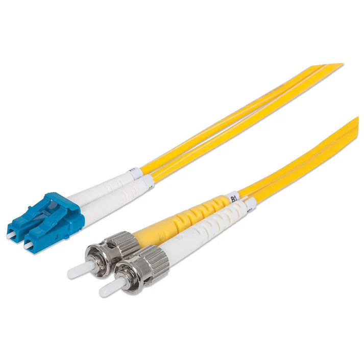 2 m LC to ST UPC Fiber Optic Patch Cable, 3.0 mm, Duplex, LSZH, OS2 Singlemode