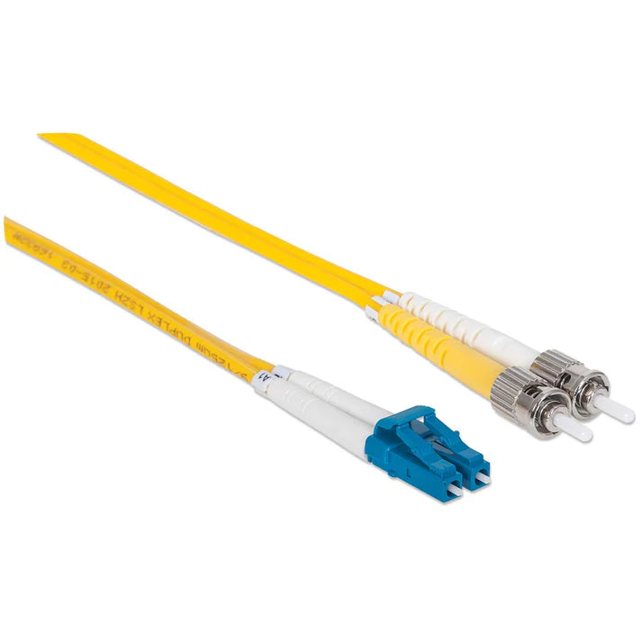 2 m LC to ST UPC Fiber Optic Patch Cable, 3.0 mm, Duplex, LSZH, OS2 Singlemode