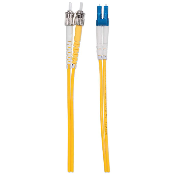 2 m LC to ST UPC Fiber Optic Patch Cable, 3.0 mm, Duplex, LSZH, OS2 Singlemode