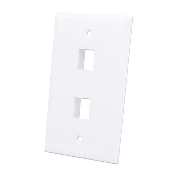 2-Outlet Keystone Wall Plate
Flush Mount, White