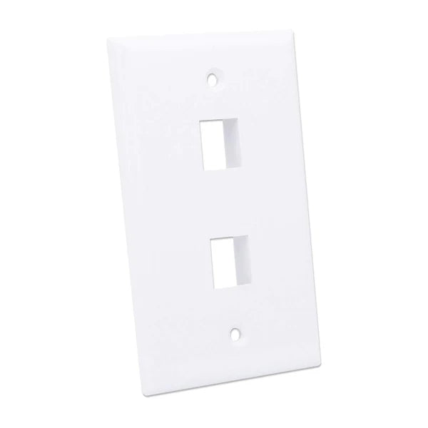 2-Outlet Keystone Wall Plate
Flush Mount, White