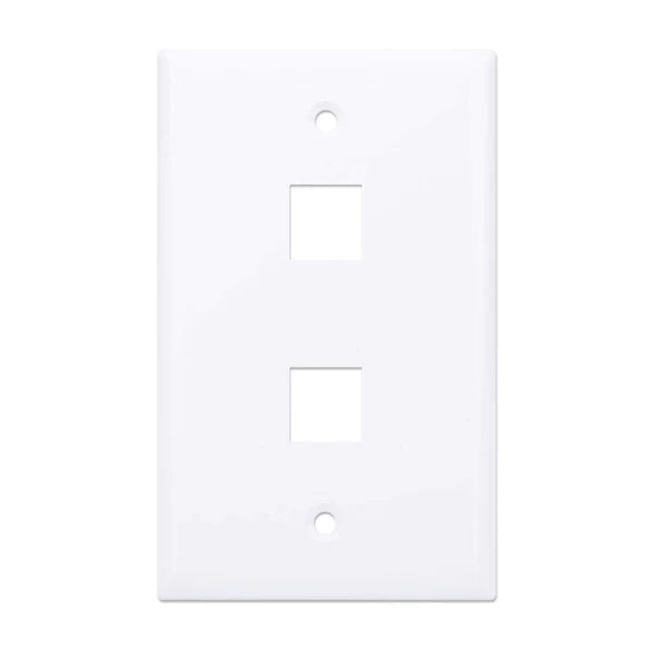 2-Outlet Keystone Wall Plate
Flush Mount, White