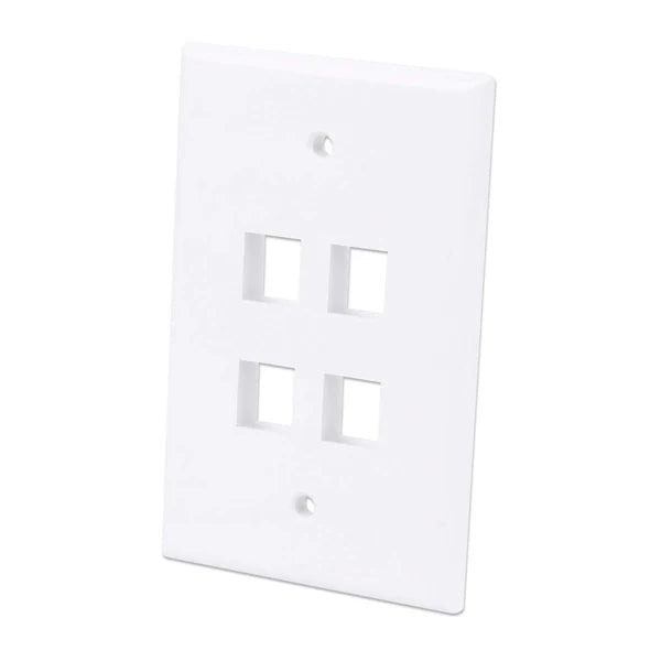 4-Outlet Oversized Keystone Wall Plate
Flush Mount, White