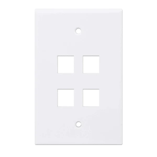 4-Outlet Oversized Keystone Wall Plate
Flush Mount, White