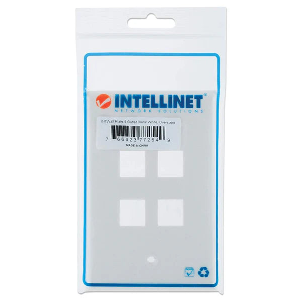 4-Outlet Oversized Keystone Wall Plate
Flush Mount, White