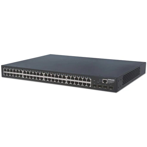 48-Port Gigabit Ethernet Web-Managed Switch with 4 SFP Ports
48 x 10/100/1000 Mbps RJ45 Ports + 4 x SFP, IEEE 802.3az Energy Efficient Ethernet, SNMP, QoS, VLAN, ACL, 19" Rackmount