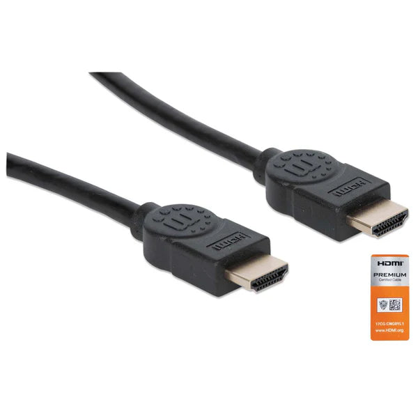 4K@60Hz Certified Premium High Speed HDMI Cable with Ethernet, 1 m (3 ft.)
HDMI Male to Male, HEC, ARC, 3D, 18 Gbps Bandwidth, Shielded, Black