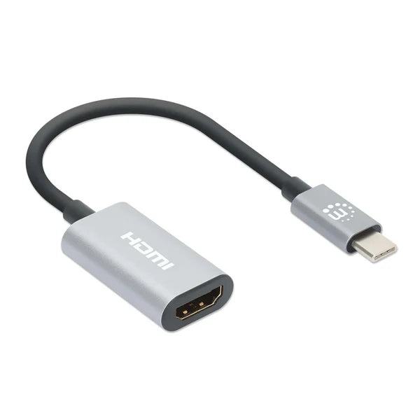 4K@60Hz USB-C to HDMI Adapter
USB 3.2 Type-C Male to HDMI Female Converter, Active, Aluminum, Space Gray