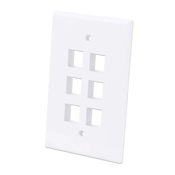 6-Outlet Oversized Keystone Wall Plate
Flush Mount, White
