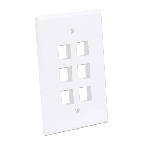 6-Outlet Oversized Keystone Wall Plate
Flush Mount, White