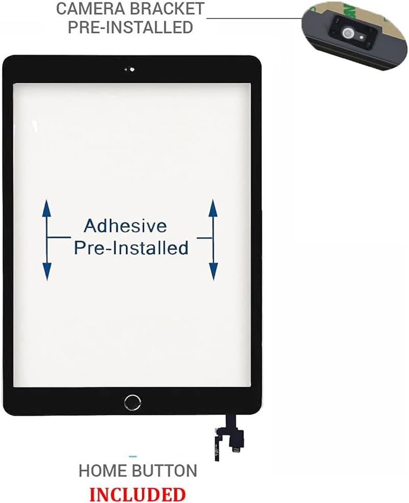 For Ipad Mini 3 Screen Replacement Glass Touchscreen Digitizer (A1599 A1600), Black, Complete Repair Tools Kit,Camera Holder