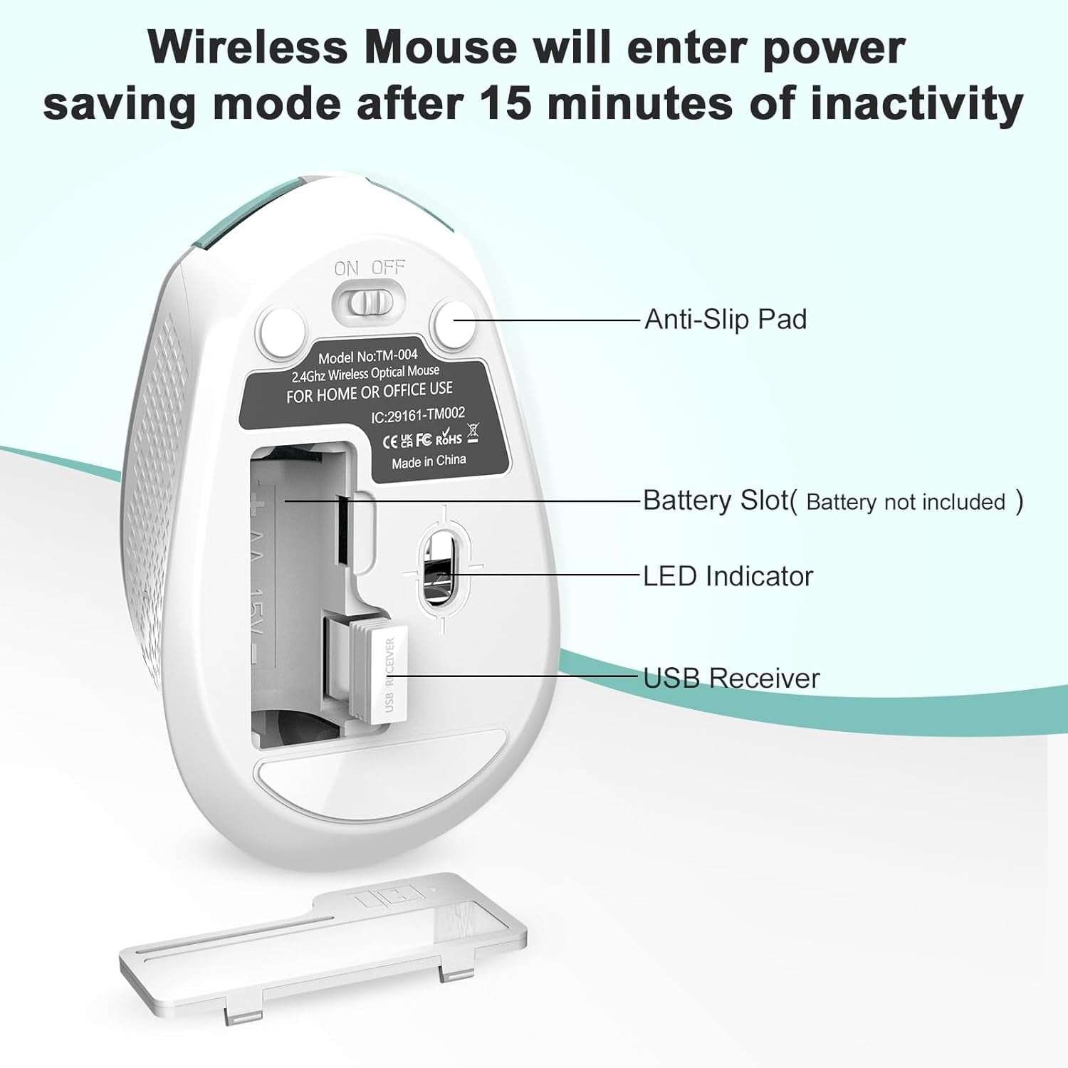 Wireless Mouse - 2.4G Silent Cordless for Laptop, Desktop, Macbook, PC - 6 Buttons, 3 Adjustable DPI