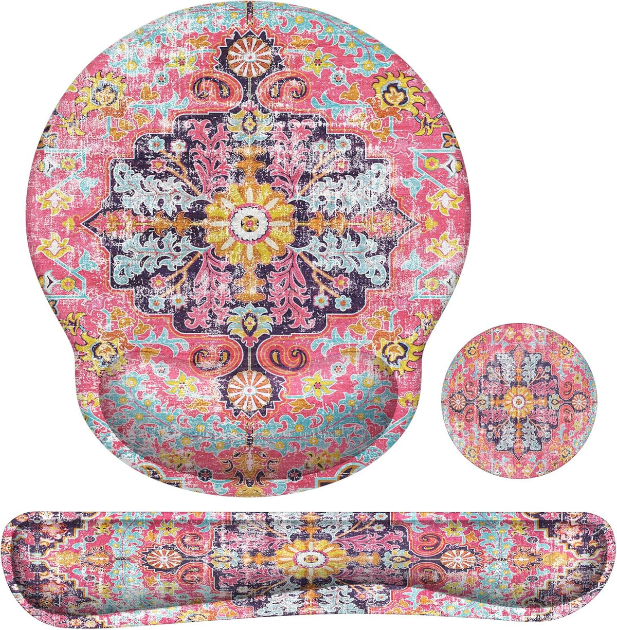 Ergonomic Mouse Pad Set with Wrist Rest Non-Slip Desk Mat Set