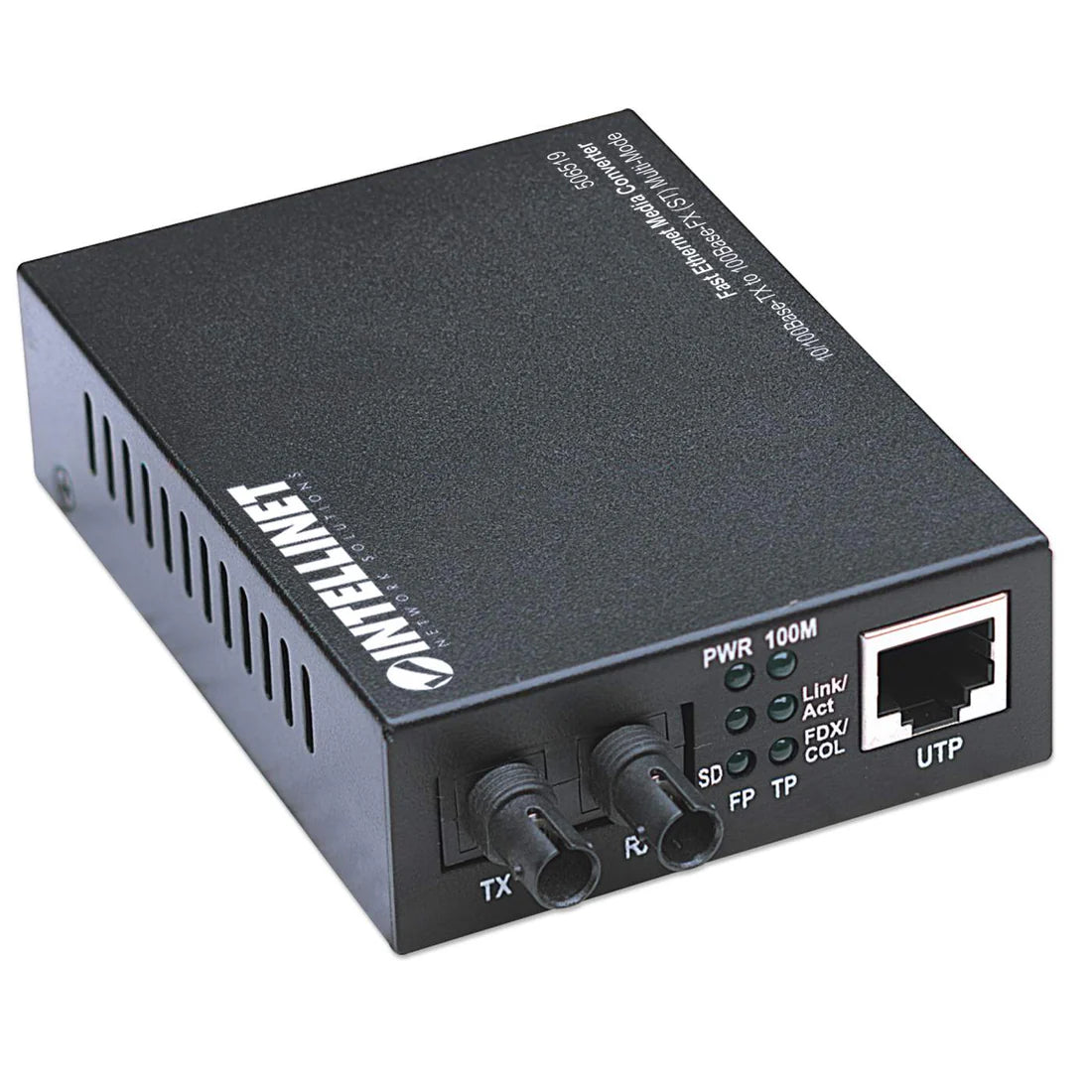 Fast Ethernet Media Converter
10/100Base-TX to 100Base-FX (ST) Multi-Mode, 2 km (1.24 mi)