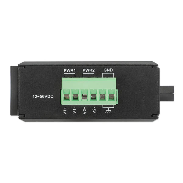 Industrial Fast Ethernet Media Converter
10/100Base-TX to 100Base-FX (SC) Multi-Mode, 2 km (1.24 mi.), Wavelength 1310 nm, IP40-rated Metal Housing, DIN-rail Mount