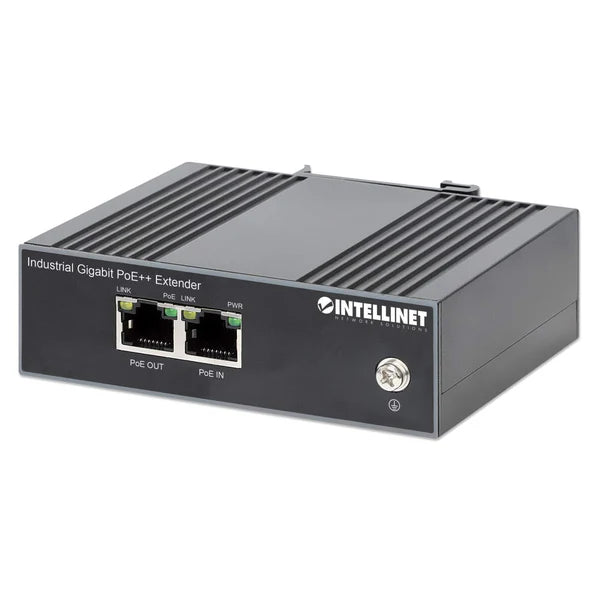 Industrial Gigabit PoE++ Extender
IEEE 802.3bt (4PPoE) Compliant, One PD Port up to 80 W, Extends PoE up to 100 m (328 ft.), IP30-rated Metal Housing, DIN-rail Mount