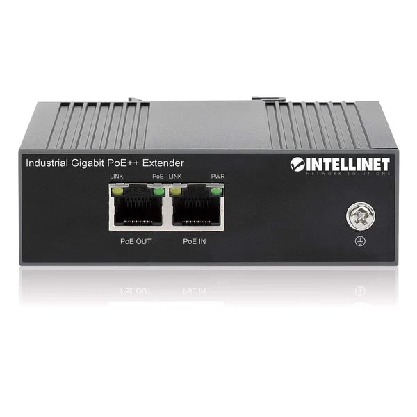 Industrial Gigabit PoE++ Extender
IEEE 802.3bt (4PPoE) Compliant, One PD Port up to 80 W, Extends PoE up to 100 m (328 ft.), IP30-rated Metal Housing, DIN-rail Mount