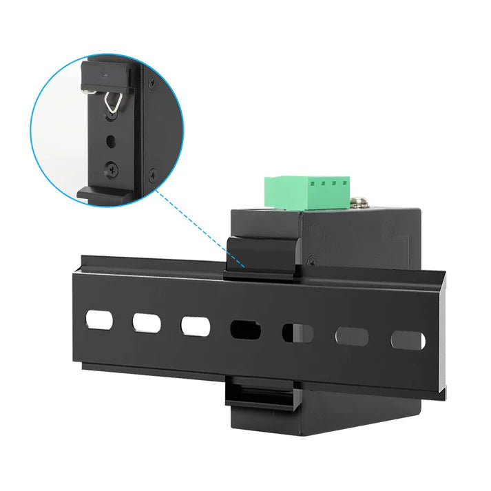 Industrial Gigabit PoE++ Injector
One 95 W Port, IEEE 802.3bt (4PPoE) Compliant, IP50-Rated Metal Housing, DIN-Rail Mount