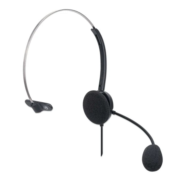 Mono USB Headset
Single-sided On-ear Design, Wired, USB-A Plug, In-line Volume Control, Adjustable Microphone, Black, Retail Box