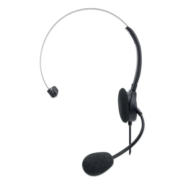 Mono USB Headset
Single-sided On-ear Design, Wired, USB-A Plug, In-line Volume Control, Adjustable Microphone, Black, Retail Box