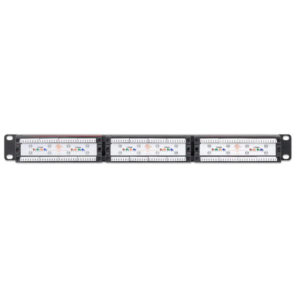 Port Identifier Cat6 24-Port Patch Panel with LEDs, 1U
LED Link Indicators, 19-inch Rackmount Panel, UTP, 180° Entry Punch-Down Blocks, for Solid Wire, Gold-plated Contacts, Black