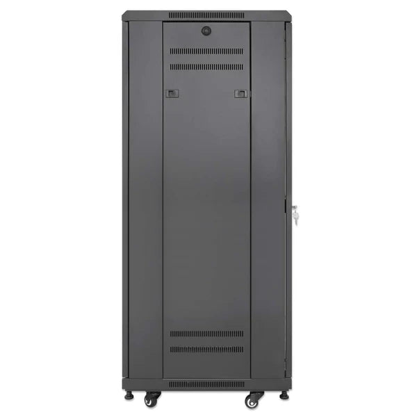 Pro Line Network Cabinet with Integrated Fans, 27U
23.6 in. (600 mm) Depth and Width, Roof-mounted Two-fan Ventilation Unit with Thermostat, Assembled, Black RAL 9004