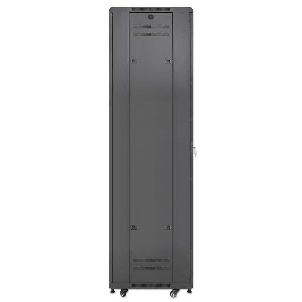 Pro Line Network Cabinet with Integrated Fans, 42U
23.6 in. (600 mm) Depth and Width, Roof-mounted Two-fan Ventilation Unit with Thermostat, Assembled, Black RAL 9004