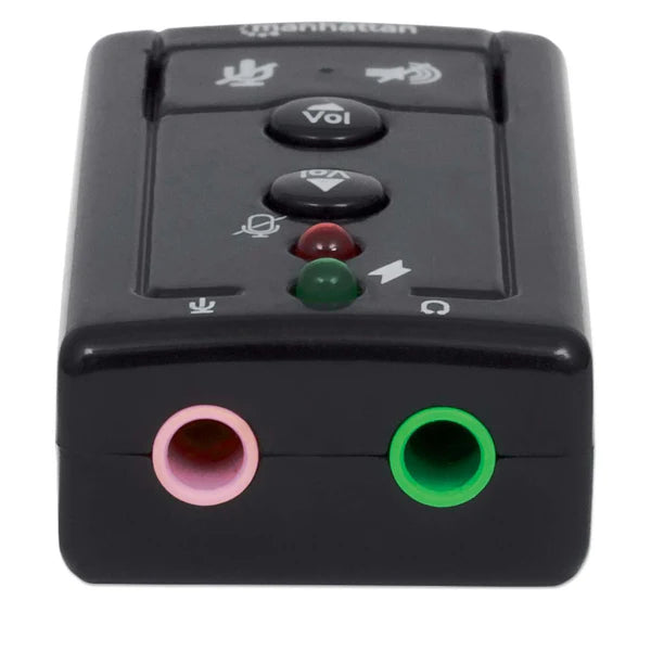 USB-A to 3.5 mm Audio Adapter with Volume Controls
Compact High-Speed USB 2.0 External Sound Card with 3.5 mm Audio and Microphone Ports, 7.1-Channel Virtual 3D Surround Sound, Internal Amplifier and Volume Controls