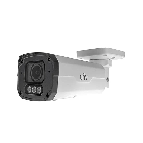 UNV 4MP NDAA-Compliant ColorHunter+ 24/7 Color Weatherproof Bullet IP Security Camera with a 2.8-12mm Motorized Zoom Lens and Deep Learning Artificial Intelligence