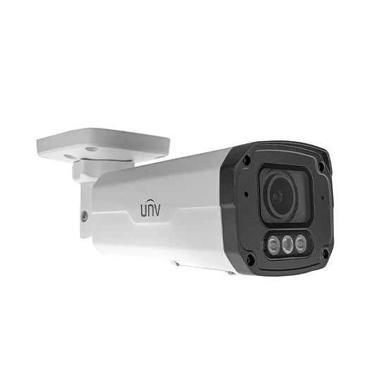 UNV 4MP NDAA-Compliant ColorHunter+ 24/7 Color Weatherproof Bullet IP Security Camera with a 2.8-12mm Motorized Zoom Lens and Deep Learning Artificial Intelligence