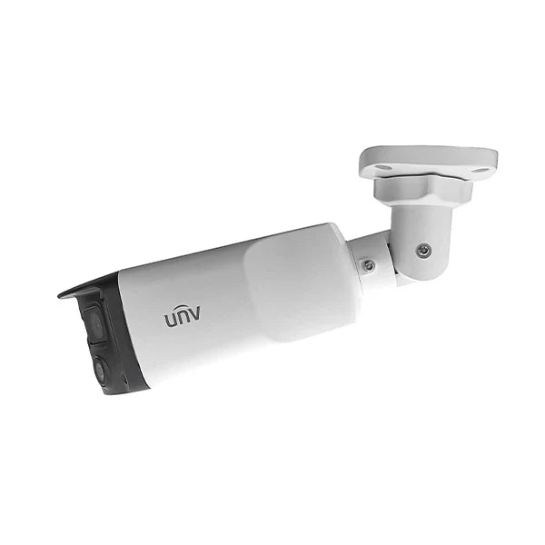 UNV 8MP 4K UltraHD NDAA-Compliant Weatherproof Bullet IP Security Camera with 2.8mm Fixed Lens and a Built-In Microphone