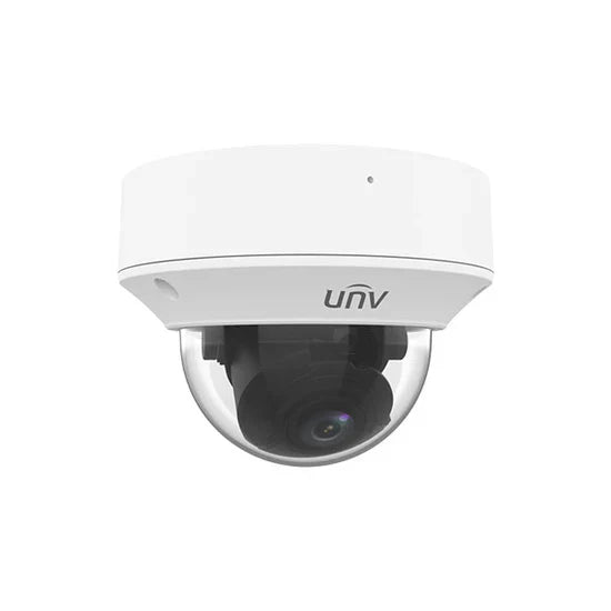 UNV 4K UltraHD (8MP) Prime I NDAA Compliant Weatherproof Vandal Dome IP Security Camera with a 2.8-12mm Motorized Zoom Lens, Deep AI Human & Vehicle Detection, LightHunter Illumination Technology, and a Built-In Microphone