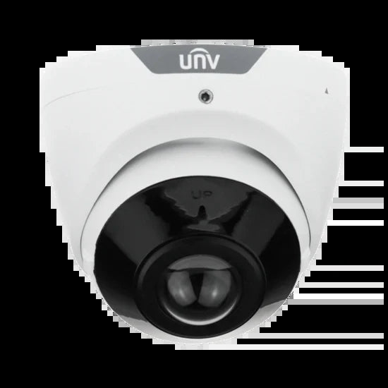 UNV 5MP HD Wide Angle 180° Field of View NDAA Compliant Weatherproof IR Fixed Turret IP Security Camera with Deep Learning AI