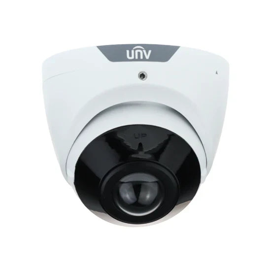 UNV 8MP 4K UltraHD Wide Angle 180° Field of View NDAA Compliant Weatherproof IR Fixed Turret IP Security Camera with Deep Learning AI