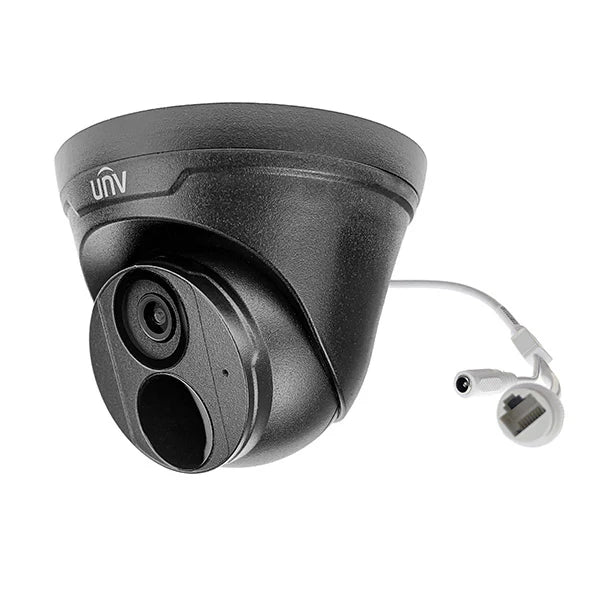UNV 4MP Dark Grey IP Weatherproof IR Turret Camera with Built-in Mic and 2.8mm Fixed Lens