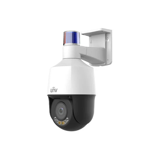 UNV 5MP Tri-Guard NDAA-Compliant Mini PTZ Dome IP Security Camera Dual-light with Active Deterrence, Deep Learning AI, 24/7 Color Illumination, 5X Zoom Lens, and Autotracking