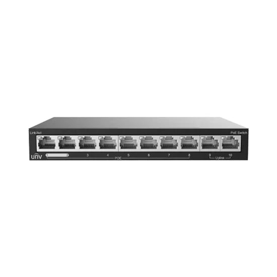 UNV 8-Channel PoE+ Switch with Surveillance (Extend) Mode and Two Uplink Ports