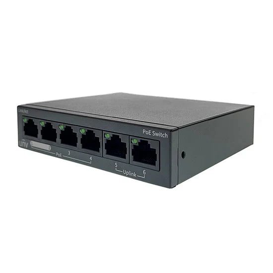 UNV 4-Port Power over Ethernet (PoE) Switch with 2 Additional Uplink Ports