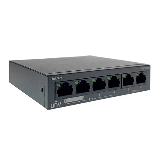 UNV 4-Port Power over Ethernet (PoE) Switch with 2 Additional Uplink Ports