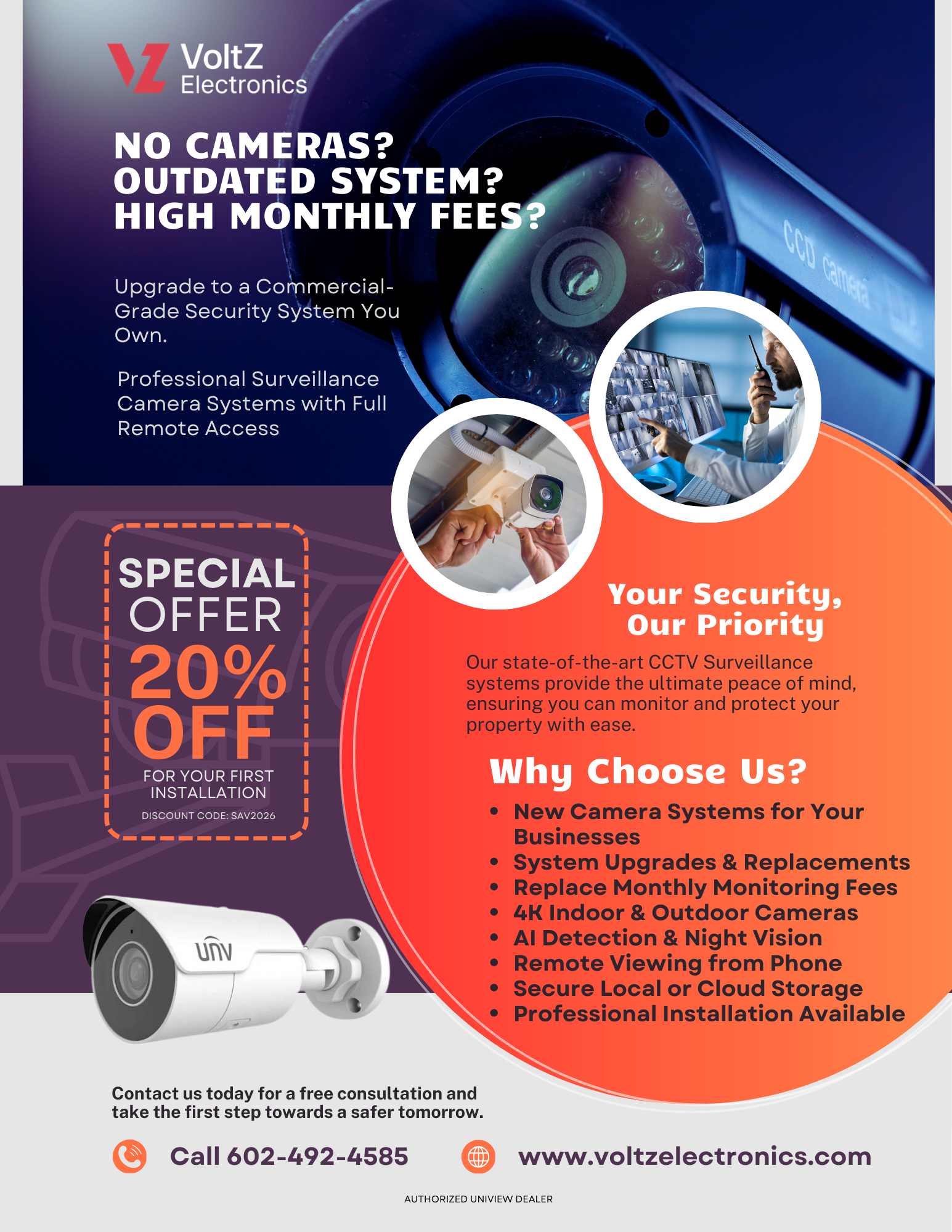 No Cameras? Outdated System? Stop Paying High Monthly Fees and Take Control of Your Business Security