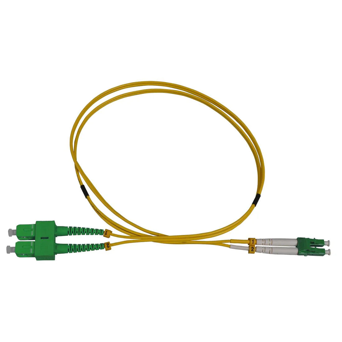 1 m LC to SC APC Fiber Optic Patch Cable, 2.0 mm, Duplex, OFNR, Singlemode BIF, Yellow
9/125 µm, Bend Insensitive Fiber Cable G.657.A1, 3.3 ft