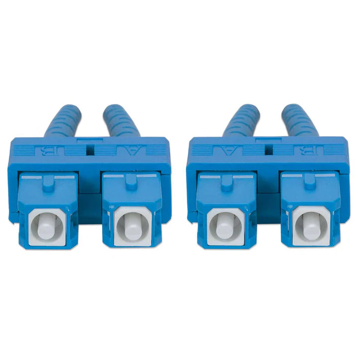 10 m SC to SC UPC Fiber Optic Patch Cable, 2.0 mm, Duplex, OFNR, Singlemode BIF, Yellow9/125 µm