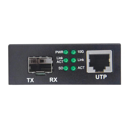 10GBase-T to 10GBase-R Media Converter
1 x 10 GB SFP+ Slot, 1 x 10GB RJ45 Port