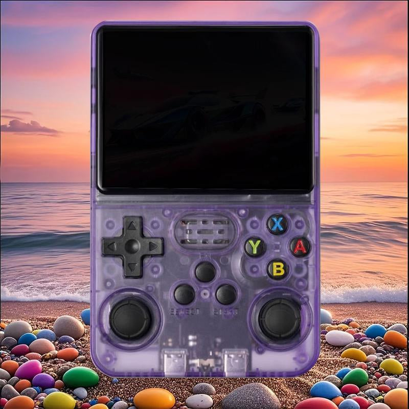 WUDS R36S Handheld Game Console 3.5 Inch Retro Handheld Video Games Consoles Built-In Rechargeable Battery Portable Style Hand Held Game Consoles System Pink