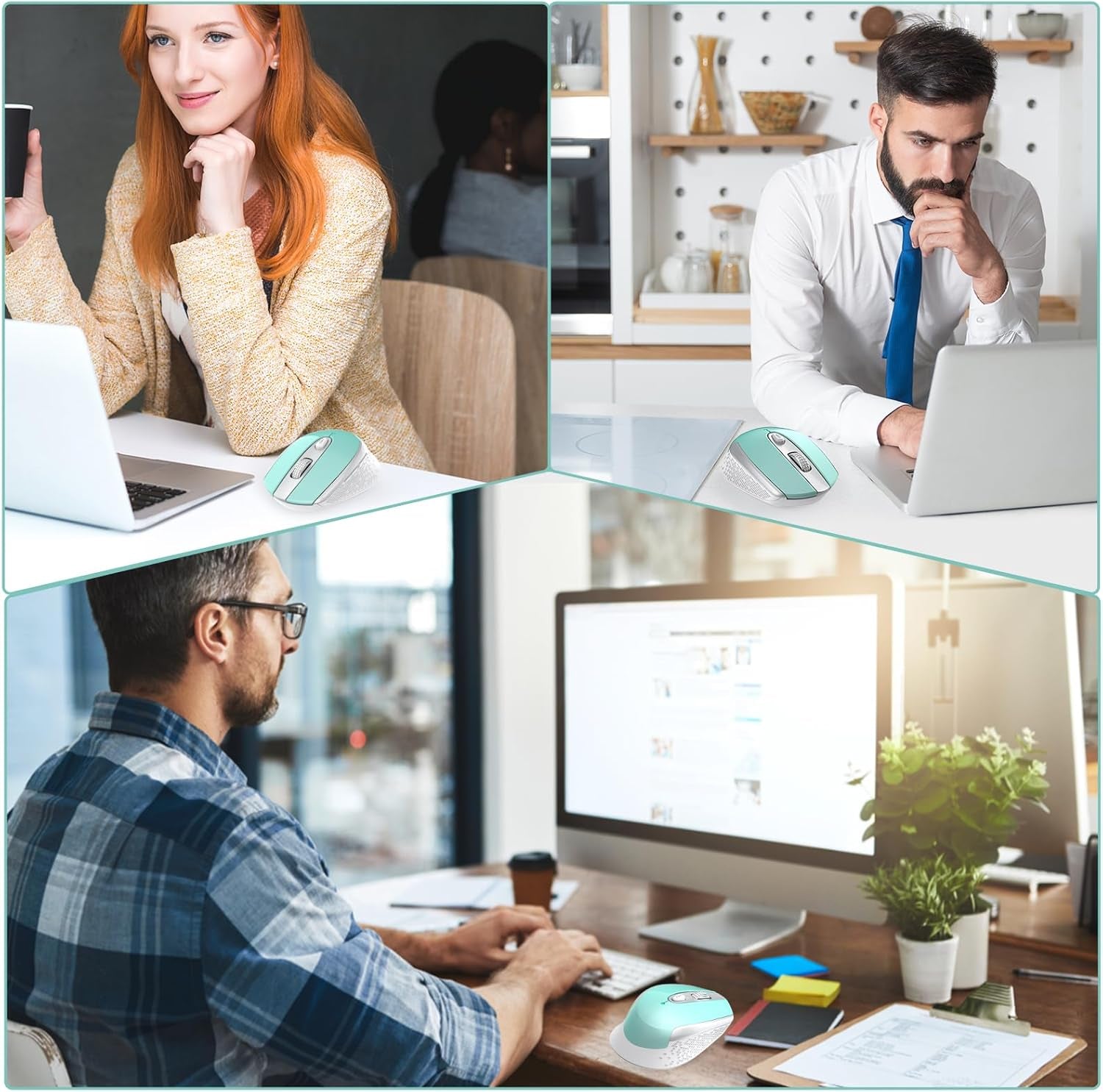 Wireless Mouse - 2.4G Silent Cordless for Laptop, Desktop, Macbook, PC - 6 Buttons, 3 Adjustable DPI